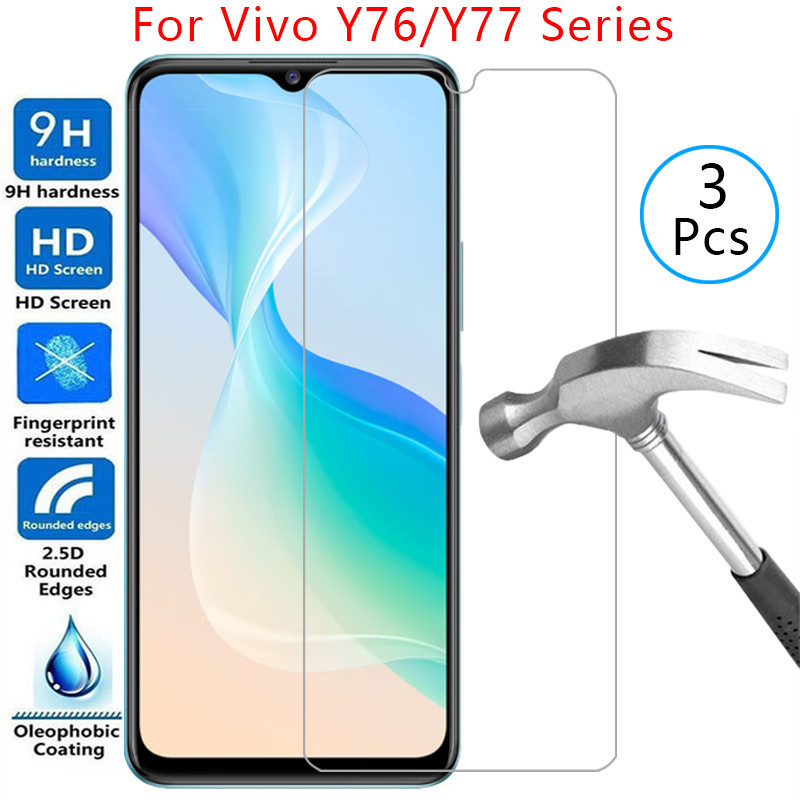 สําหรับ vivo y76 5g y76s y77 y77e t1 ฝาครอบกระจกนิรภัยบน vivo y76 vivoy77 vivoy77e y 76 s 76s 77 e 7
