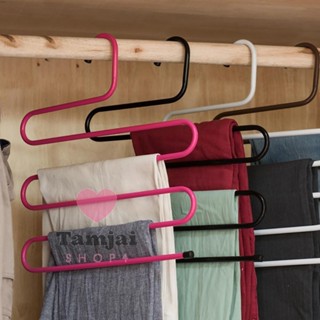 ที่แขวนกางเกง 5 ตัว ไม่แขวนกางเกง สี ดำ ขาว ประหยัดเวลาในการ…