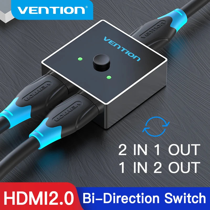 Vention Hdmi Splitter 4K 60Hz Hdmi Switch Bi-Direction 1x2 2x1 อะแดปเตอร์ Hdmi Switcher 2 in 1 out ส