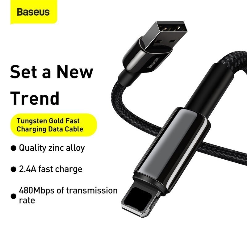 สายชาร์จ 💜ถูกจริง/ส่งไว📦Baseus สายชาร์จสำหรับไอโฟน (สายถัก) Fast Charging 2.4A