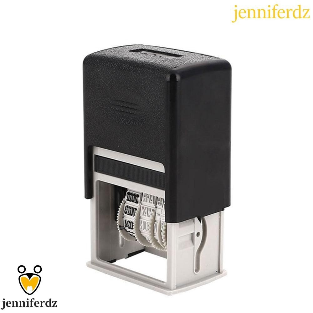 Jenniferdz แสตมป์วันที่ ภาษาอังกฤษ หมึกในตัว ปั๊มบัญชี สมุดภาพ DIY ลูกกลิ้งซีลโลหะ ตรายางวันที่