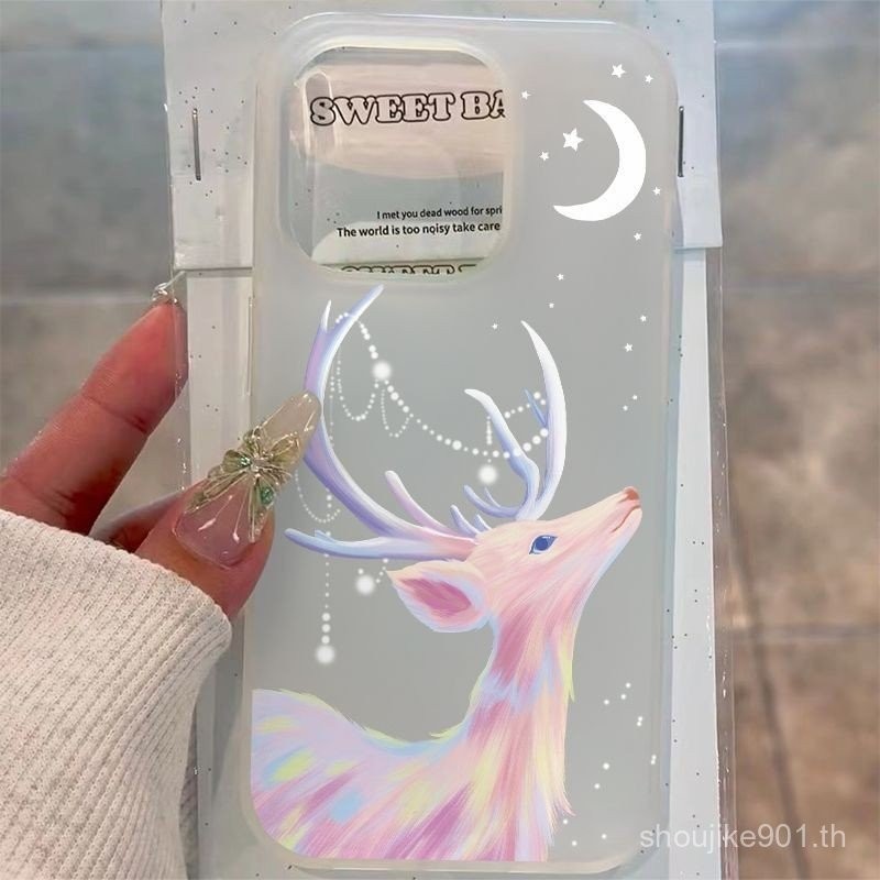{จัดส่งด่วน} เคสโทรศัพท์แบบนุ่มซิลิโคนอ่อนนุ่มลายกวางนางฟ้าเหมาะสําหรับ iPhone x/xs/xr/xsmax/7/8plus/11Promax/12/13/14Promax/15 เคสป้องกัน PI9A