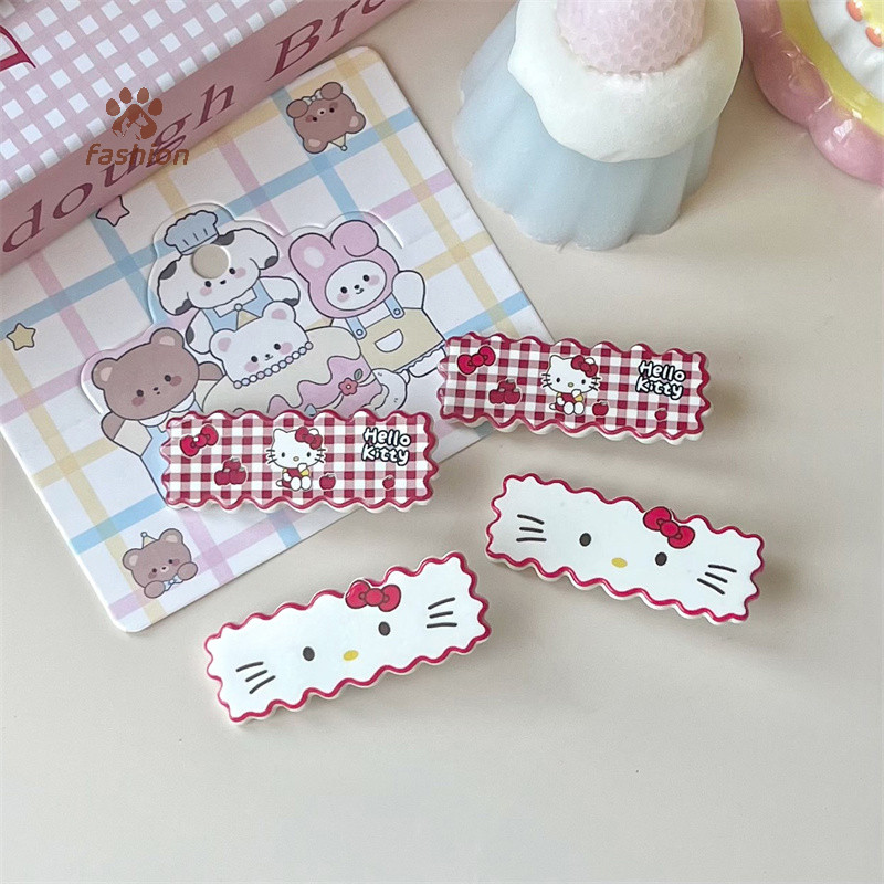 [แฟชั่น] Kawaii Sanrio Hello Kitty Hairpin เครื่องประดับสาวอะนิเมะอุปกรณ์เสริมการ์ตูน Headrope Scrunchies ผมวงกลม Headdress อุปกรณ์เสริมผม {TH}