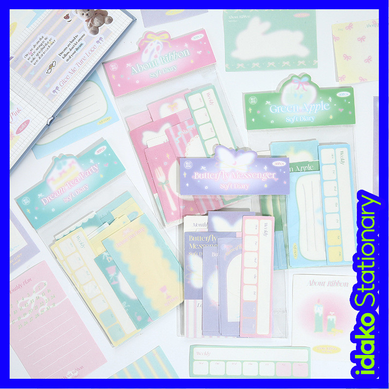 Idako [Soft Diary Series] 30 ชิ้น Blurry กระดาษโน้ตน่ารักสไตล์เกาหลีข้อความสดหมายเหตุ SS109