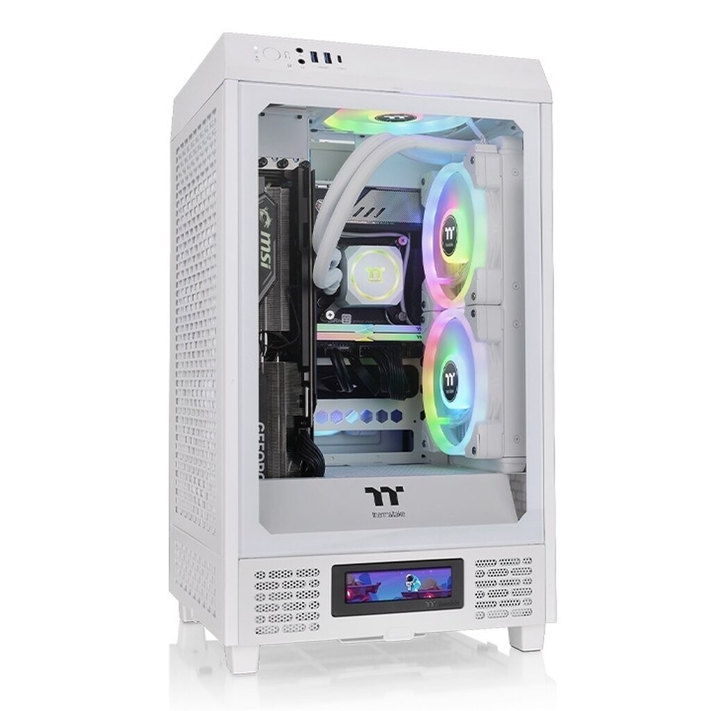 Thermaltake Tower 200 Snow Edition With 2xCT140 Fan mini-ITX Case (CA-1X9-00S6WN-00)