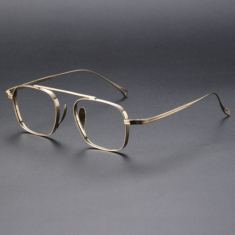 Ultra Light Pure Titanium Opticalกรอบแว่นตาRetro Single Beamแว่นตาผู้ชายผู้หญิงสแควร์ปรากฏการณ์กรอบKmn9501