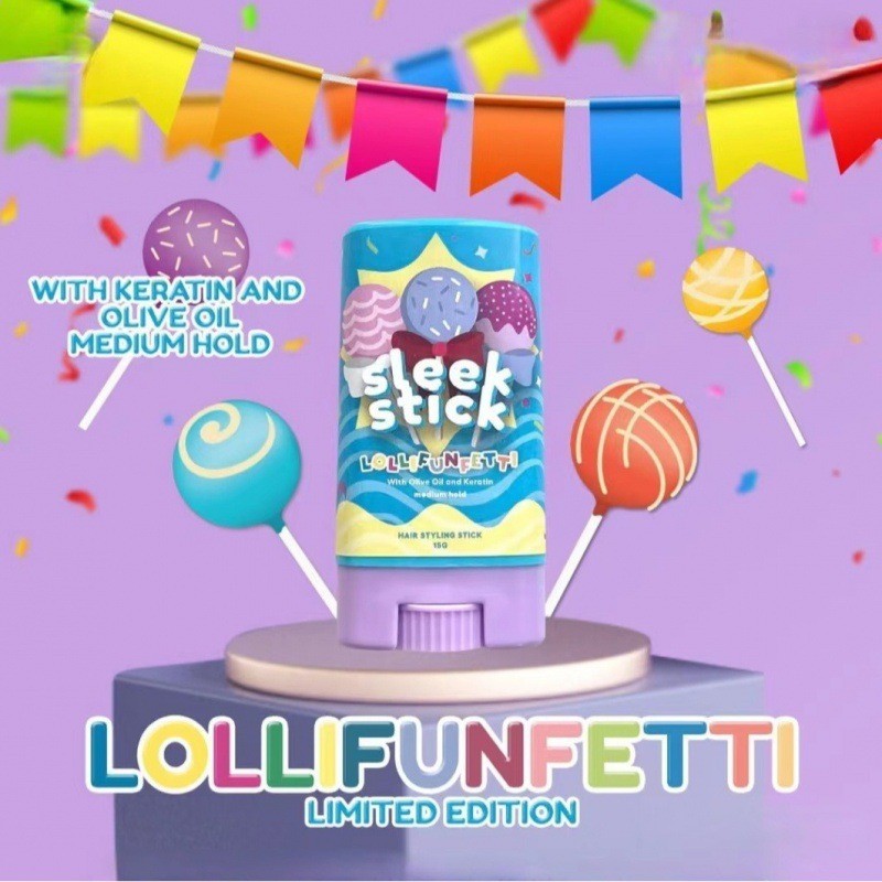 Lollifunfetti Candy Scent Sleek Hair Stick Original by Estained Hair Stying Wax 15g