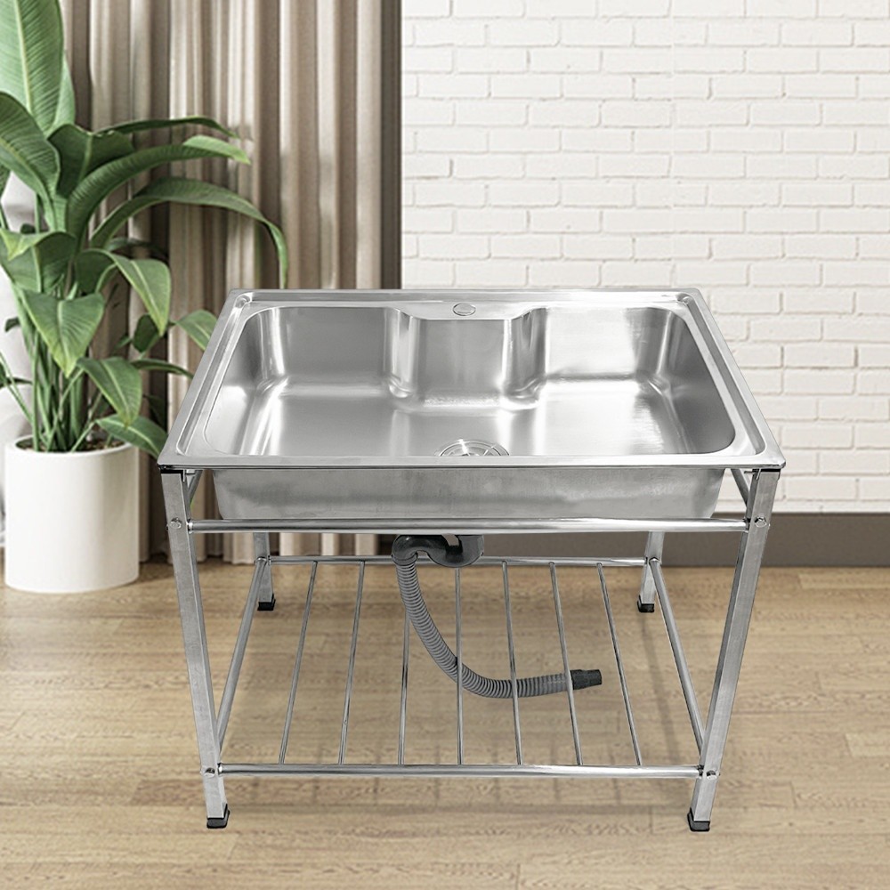 LOCAL789 CLOSE อ่างล้างจานพร้อมขาตั้ง 1 หลุมไม่มีทีพัก 80x50x86 ซม. VENITA (1/2)   ร้านอยู่ในไทย