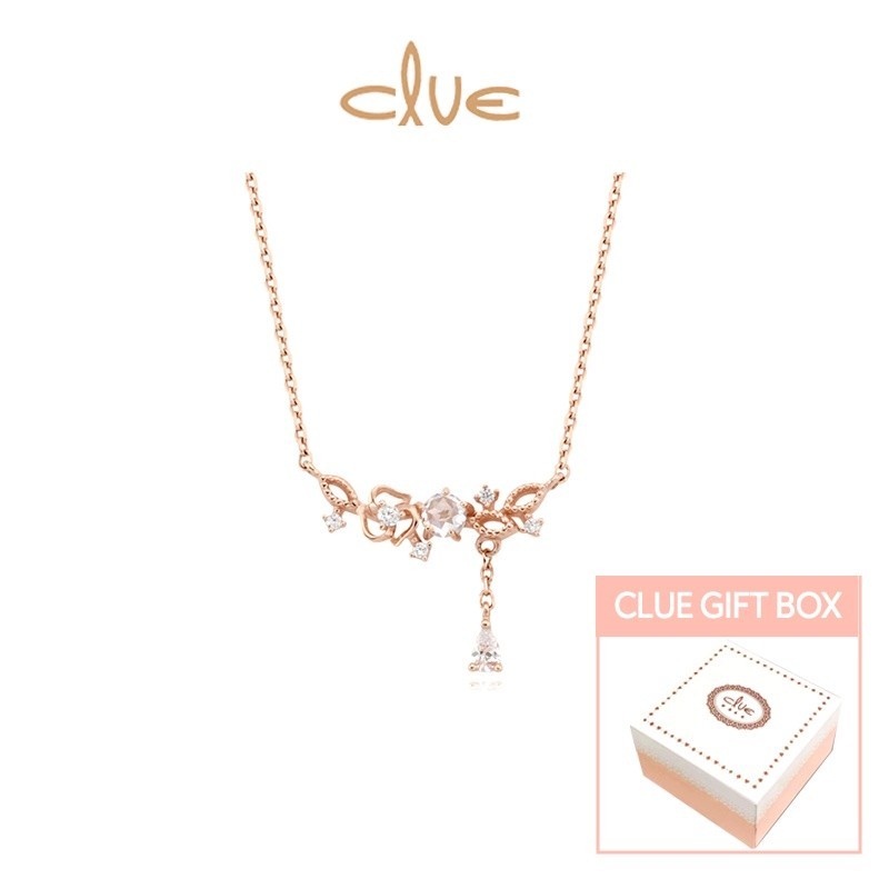 SL1 [CLUE] สร้อยคอ 925 เงินหยดโรสโกลด์โรแมนติก | CLNR18571MPW |