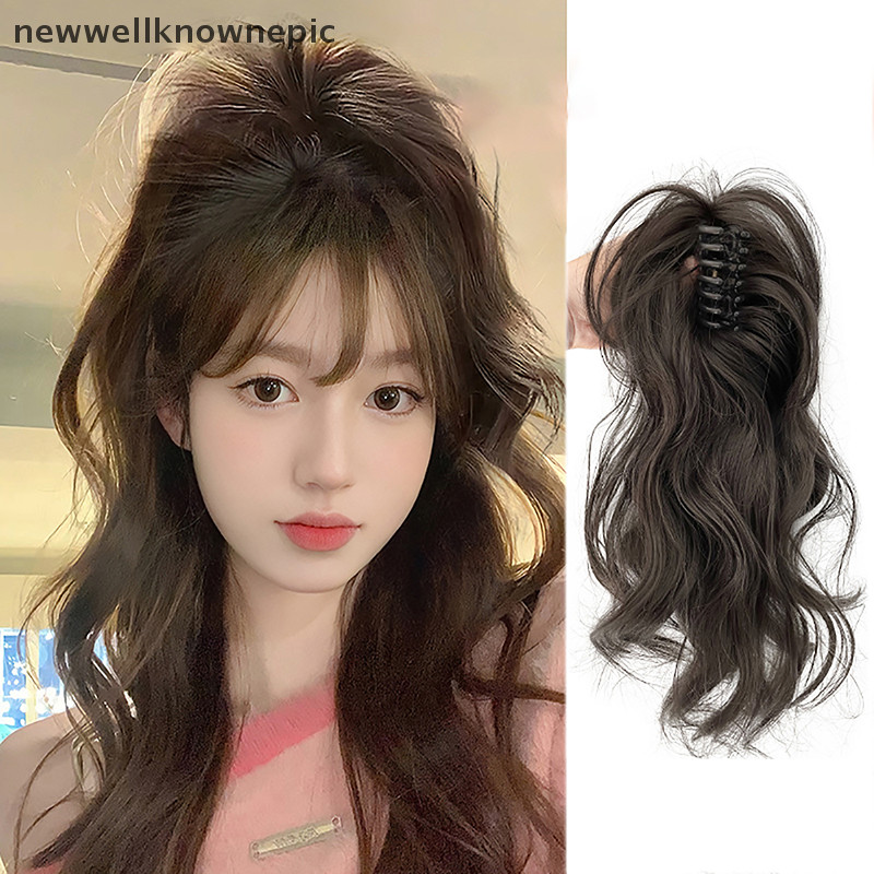 Newwellknownepic สังเคราะห์ Claw คลิปผมหางม้าต่อผมสั้นหยิกธรรมชาติหางผมปลอมสําหรับผู้หญิงหางม้าสีดํา Hairp TH