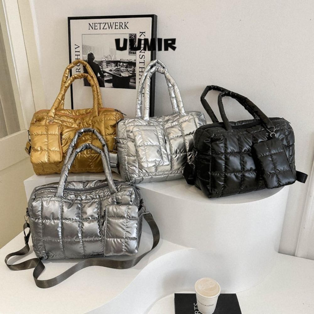 UUMIR กระเป๋าสะพาย, Down Cotton Cushion Solid Underarm Bag, Hot Sale Quilted Puffy Trend Totes Bag