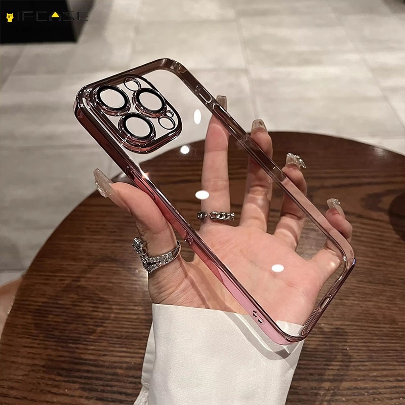 สําหรับ OPPO Reno 7 5 Pro 4 SE Lite 7Z 6 6Z 5Z 5K 4Z 3 2Z 2F 2 Z 4G 5G เคสโทรศัพท์หรูหราชุบเงา Shining ธุรกิจ Simple โปร่งใสซิลิโคนนุ่มกรณีฝาครอบ ราคา ถูกที่สุด ดีลบีเคเค แกลเลอรีภาพที่ 3