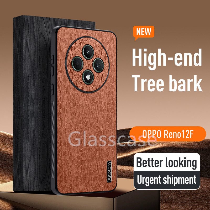 Oppo Reno 12FปลอกสําหรับOppo Reno 12 F pro 12pro 12F Reno12 Reno12pro Reno12F 5G 2024 Tree Barkหนังเคสโทรศัพท์ผู้ถือเลนส์ป้องกันเต็มรูปแบบกันกระแทกปลอกปกหลัง
