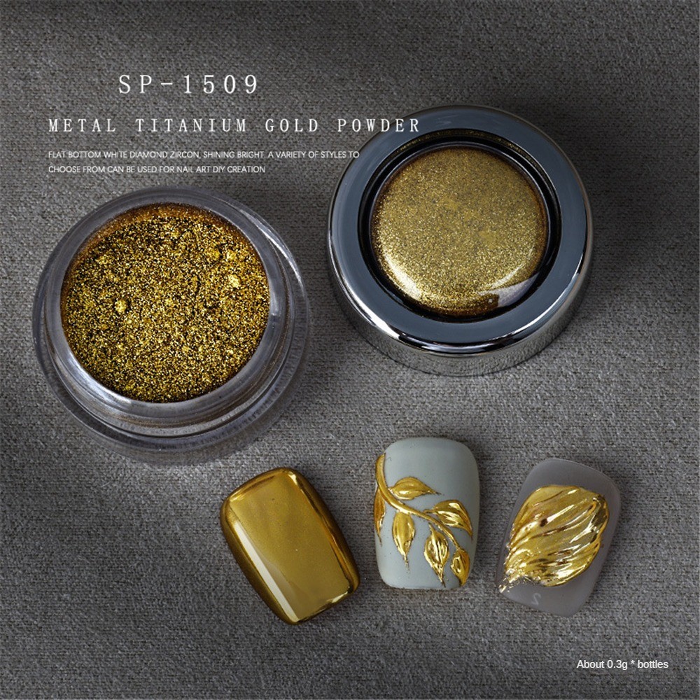 [ซื้อ 1 แถม 2]high-gloss Metallic titanium gold Powder fine shining nail art magic mirror Powder Silver - รูปที่ 4