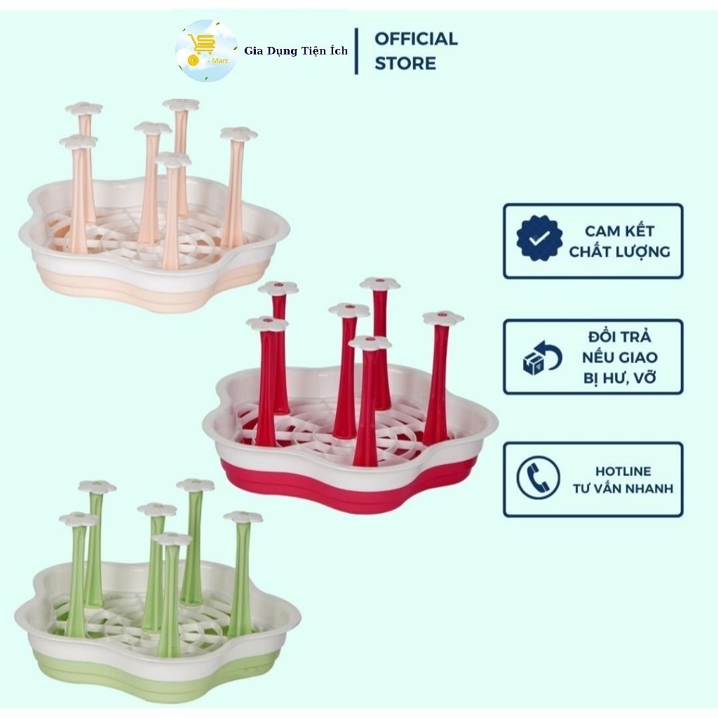 ที่วางแก้วแอปริคอท 2570 (สุ่มสี) ถาดวางแก้ว ถาดรองแก้วน้ําท่อระบายน้ํา คุณภาพสูง Viet Nhat พลาสติก M