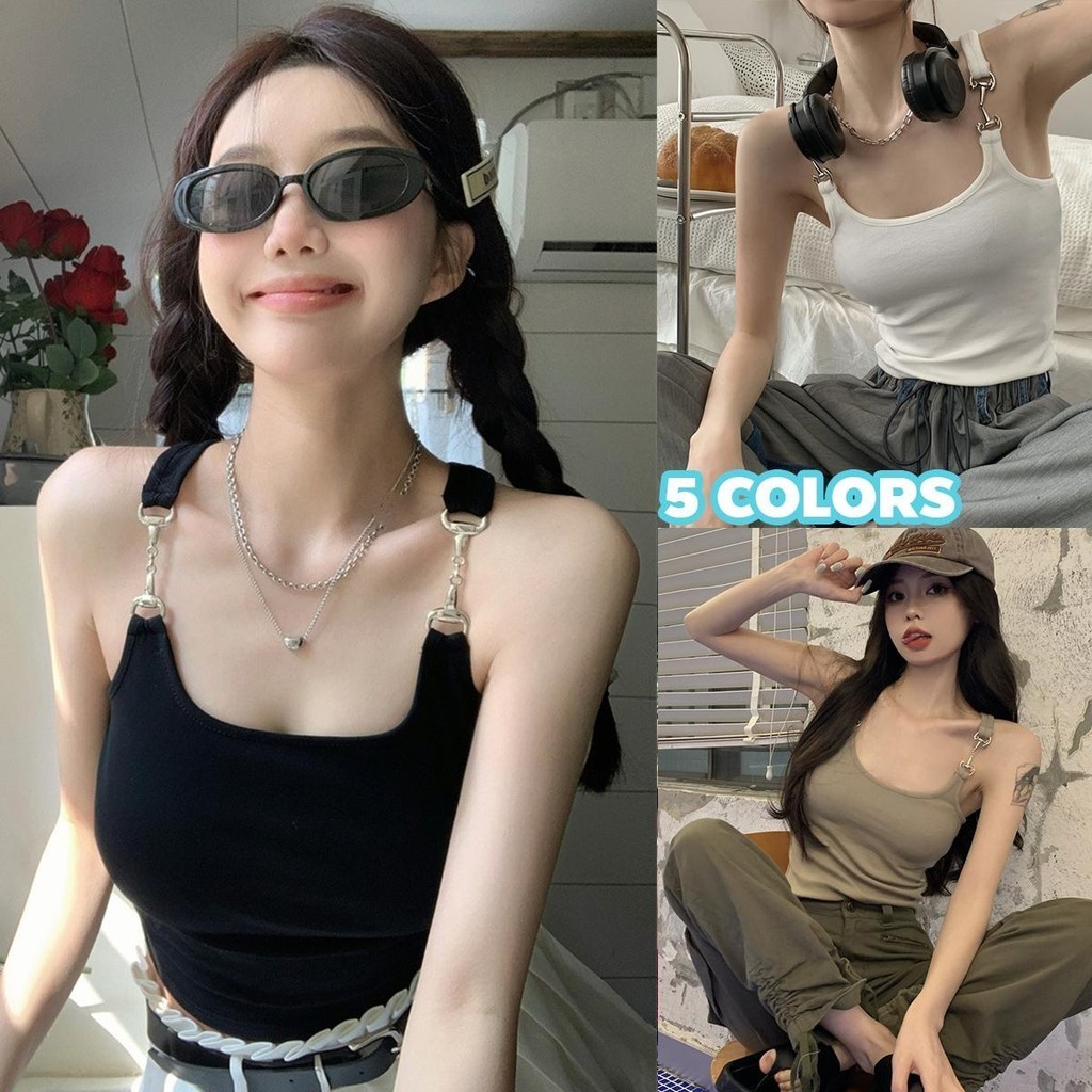 mimi&didi#❤️x509❤️เสื้อสายเดี่ยว เสื้อกั๊ก racerback สไตล์เกาหลี สีน่ารัก แฟชั่นฤดูร้อน5สี