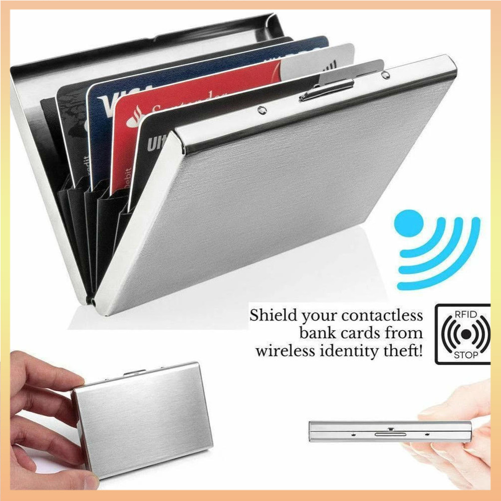 Rfid Blocking Aluminium Metal Slim Wallet Anti-Scan Credit Card Holder Thin Case