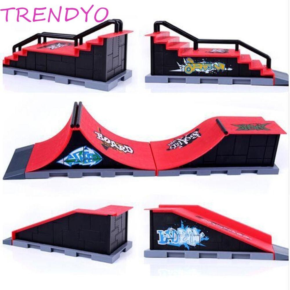 Trendyo ชุดสเก็ตบอร์ดนิ้วของเล่นโต๊ะของขวัญคริสต์มาส Fingerboard ของเล่นสเก็ตบอร์ดรุ่นนิ้วมือการฝึกอบรมสกู๊ตเตอร์นิ้วสเก็ต Park Ramp ของเล่น