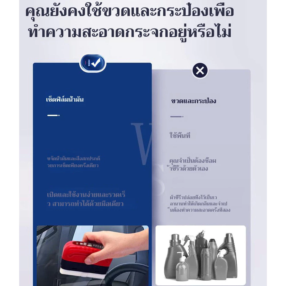【ขายร้อน】ใช้งานง่ายยิ่งขึ้น กันน้ำ ประหยัดแรงงาน  น้ำยาทําความสะอาดกระจกรถยนต์ทรงพลัง แปรงแก้วกําจัดฟิล์มน้ำมันกระจก/น้ำยาล้างกระจกรถยนต์ /แปรงทําความสะอาดกระจกป้องกันหมอกฝน อ่อนโยนและไม่เจ็บมือ thumbnail 8