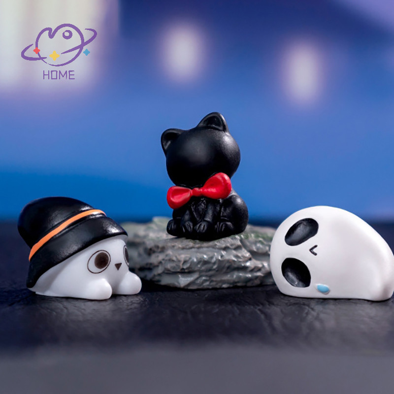 [mayhome] เครื่องประดับฮาโลวีนขนาดเล็กการ์ตูนแมงมุมค้างคาวโครงกระดูก Ghosts Micro ภูมิทัศน์ตุ๊กตาโมเดลรถภายในบ้านเดสก์ท็อปตกแต่ง {TH}