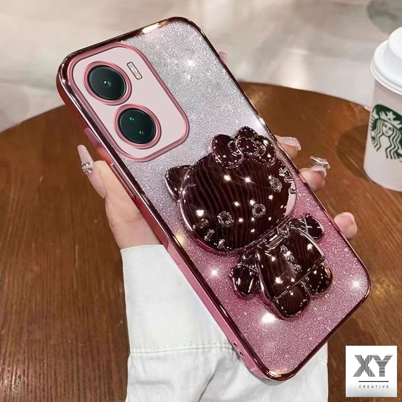 เคส OPPO A57 2022 4g oppo a77s 5G A77 5G กระจก วงเล็บปลอก เรียลมี ค33 เคสโทรศัพท์ขอบทองอ่อนเงาและโปร