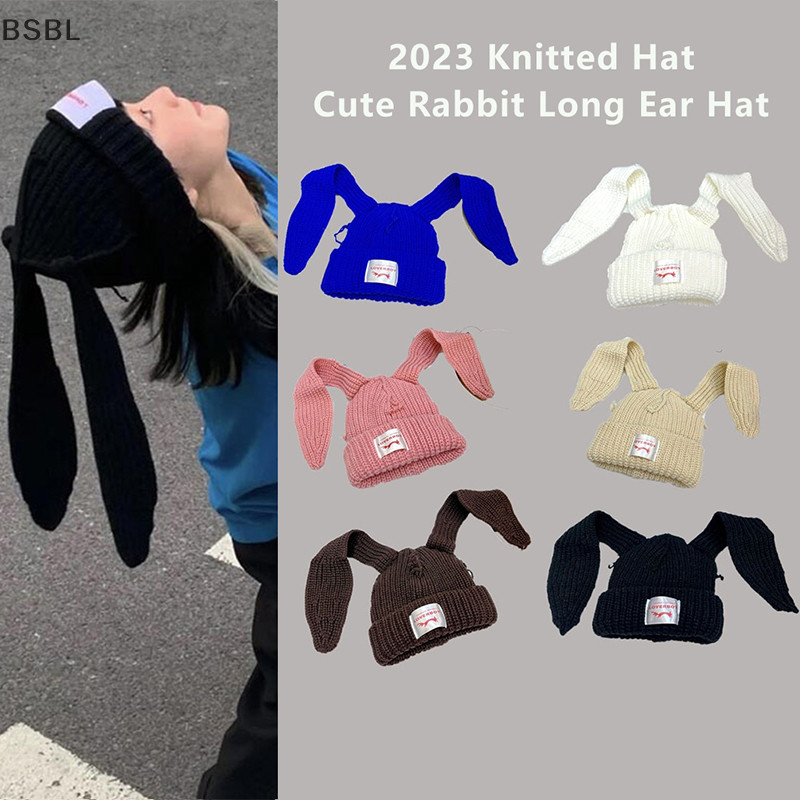 Bsbl กระต่ายหมวกหูยาวถักหมวกหมวกอบอุ่นหมวก Unisex หมวกหมวกหมวกหูยาว BunnyHat BL