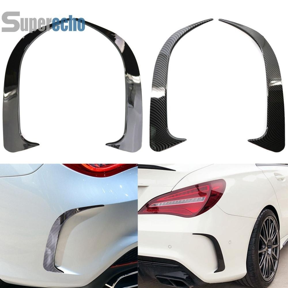 รถด้านหลังกันชนด้านข้าง Vent Canard สําหรับ Mercedes-Benz W117 CLA 200 250 45 AMG 14-18 [superecho.th]