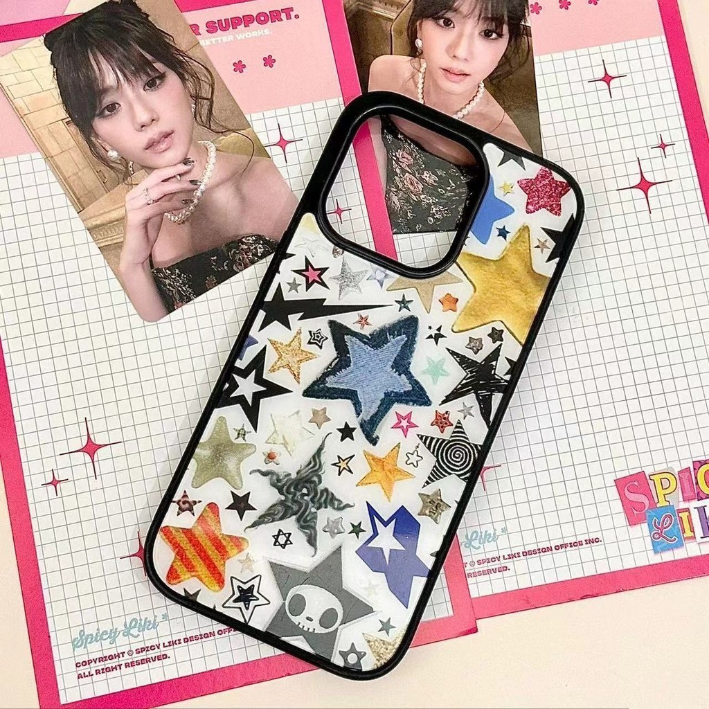 Y2k Retro Asian Starเคสโทรศัพท์ใช้งานร่วมกับiPhone15 14 13 11 12Promax 11Promax 12Pro 14plus 15Promax XS XR X Shock-ResistantกรณีADA0
