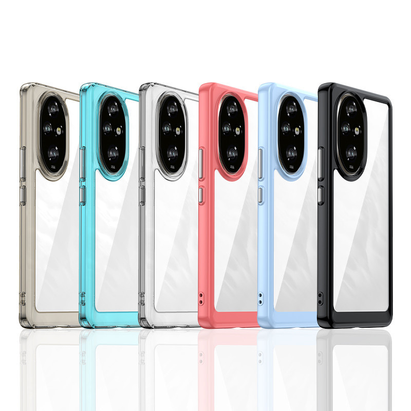 สําหรับ Honor 200, 200 Pro กรณี ELVEV ผิวรู้สึก Hard PC + TPU โปร่งใสป้องกันกลับ Shell
