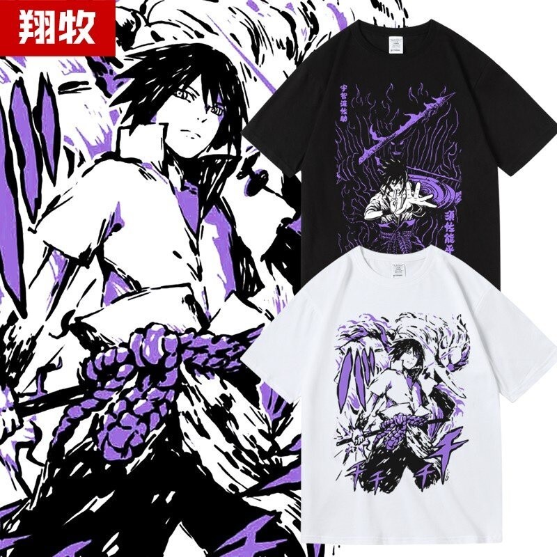 เสื้อยืดคอกลมพิมพ์ลายนารูโตะ ผ้าฝ้ายแท้ COD