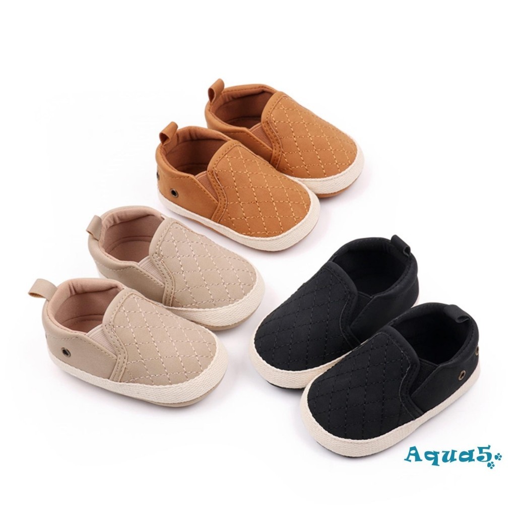 Aqq-baby First Walking รองเท้าแฟชั่น Quilted Crib รองเท้านุ่ม Slip-on รองเท้าผ้าใบสําหรับเด็กทารกชายหญิง ราคา ถูกที่สุด ดีลบีเคเค แกลเลอรีภาพที่ 2