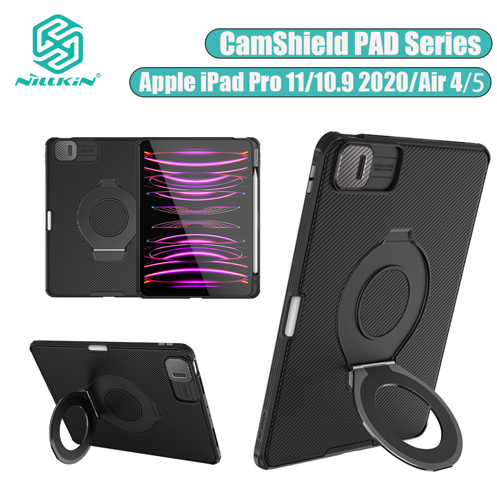 Nillkin CamShield Pad เคสแม่เหล็กสําหรับ iPad Pro 11 2022 / 2021 / 2020 / Air 4 / Air 5 /Air 11 2024 / 10.9 2020 กรณีวงเล็บกล้องสไลด์ฝาครอบป้องกัน