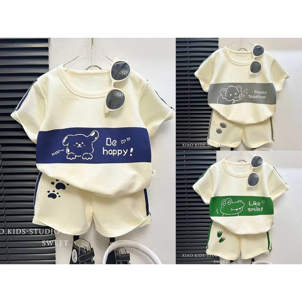 พร้อมส่ง ชุดเซ็ท 2ชิ้น เสื้อแขนสั้น+กางเกงขาสั้น ผ้านิ่ม ใส่สบาย