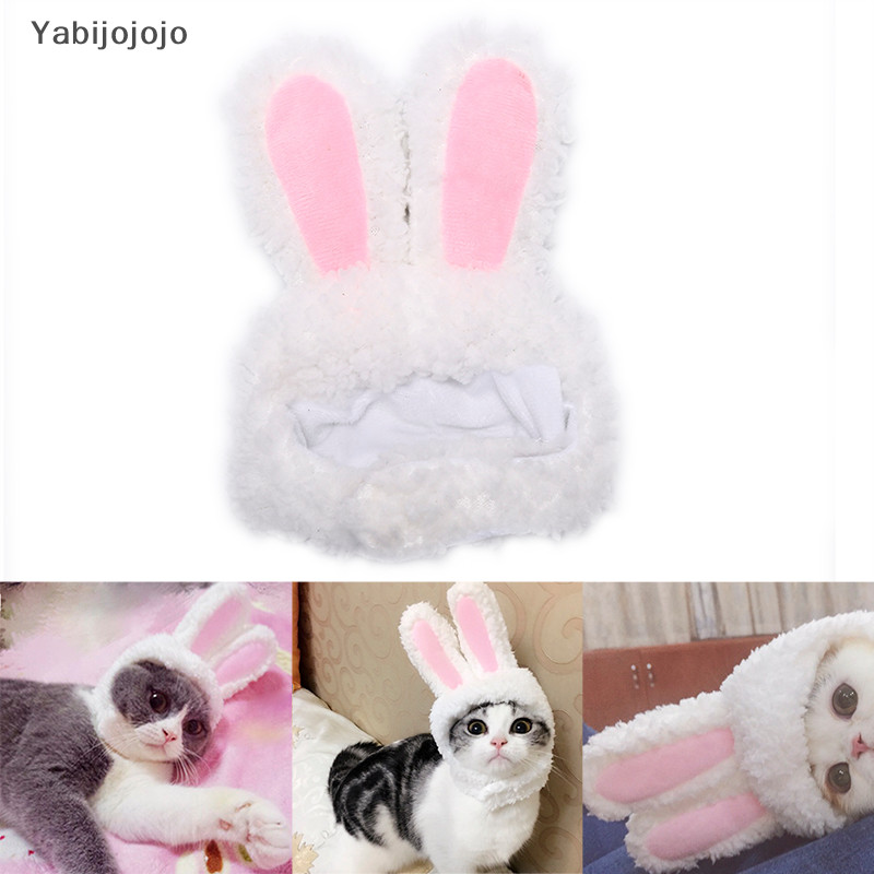 Yabijojojo cat หูกระต่ายหมวกสัตว์เลี้ยงแมวคอสเพลย์เครื่องแต่งกายสําหรับแมวสุนัขขนาดเล็กปาร์ตี้ใหม่