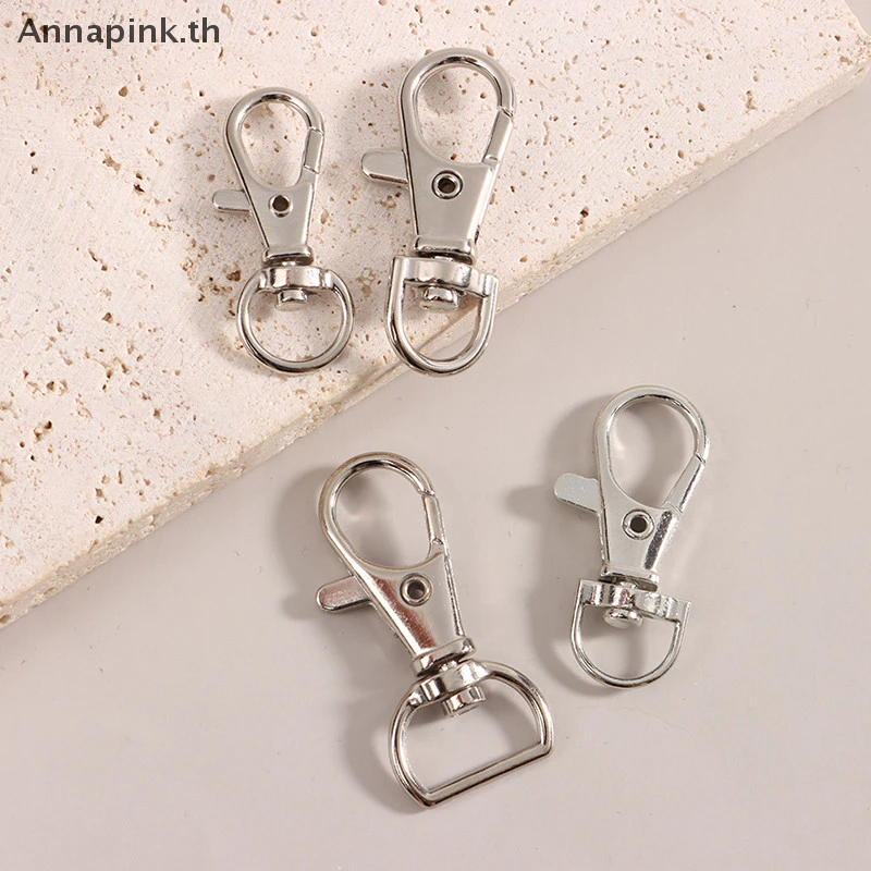 Annapink.th 10 ชิ้น/เซ็ตโลหะหมุนกุ้งก้ามกรามตะขอ Clasp พวงกุญแจ Snap Clasp กระเป๋าเครื่องประดับ Lanyard Trigger หัวเข็มขัด DIY กระเป๋าอุปกรณ์เสริม EN