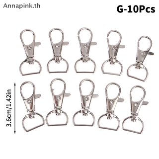 Annapink.th 10 ชิ้น/เซ็ตโลหะหมุนกุ้งก้ามกรามตะขอ Clasp พวงกุญแจ Snap Clasp กระเป๋าเครื่องประดับ Lanyard Trigger หัวเข็มขัด DIY กระเป๋าอุปกรณ์เสริม EN