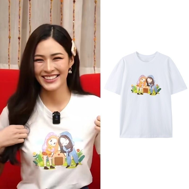 ใจซ่อนรัก หลิงออม หลิงหลิงคอง ออมกรณ์นภัส The Secret of Us lingorm เสื้อยืดแขนสั้นแบบเดียวกันสำหรับผู้ชายและผู้หญิงเส