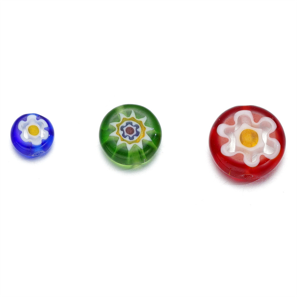 St. kunkka 6-10 มม.ลูกปัดดอกไม้แก้ว 10-64 ชิ้น Retro รูปแบบลูกปัดรอบสําหรับ DIY สร้อยข้อมือสร้อยคอทํา - รูปที่ 4