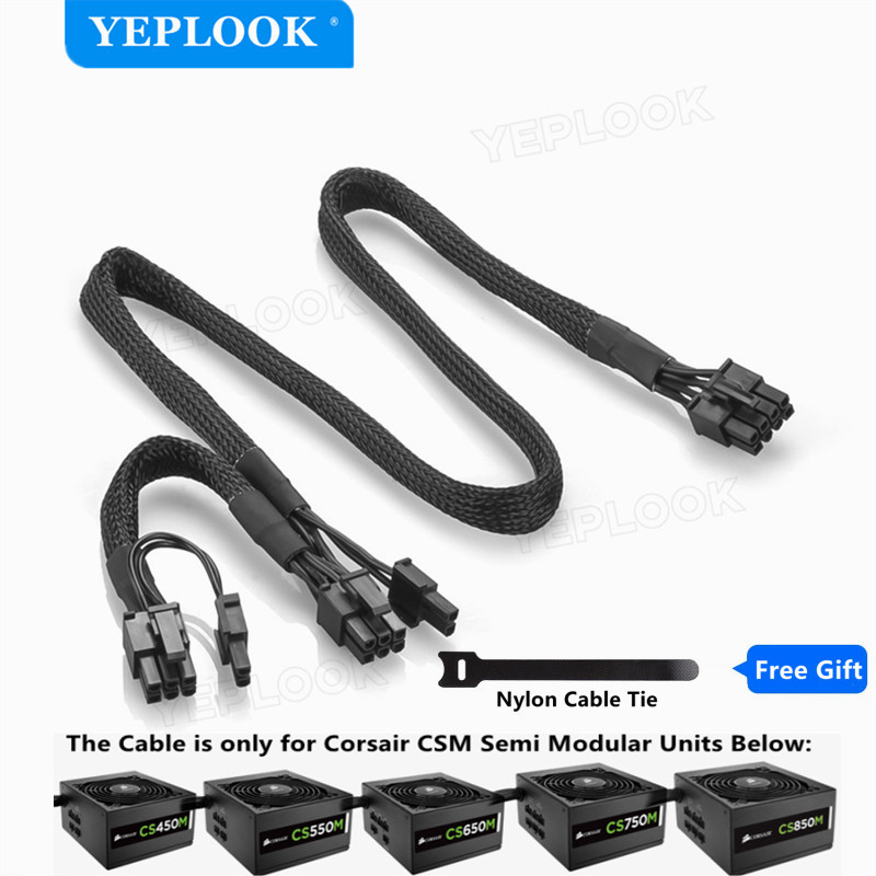 PCIe 6Pin ถึง 4 SATA 15Pin SSD สายไฟสําหรับ Corsair RMx Series Modular PSU RM550x RM650x RM750x RM85