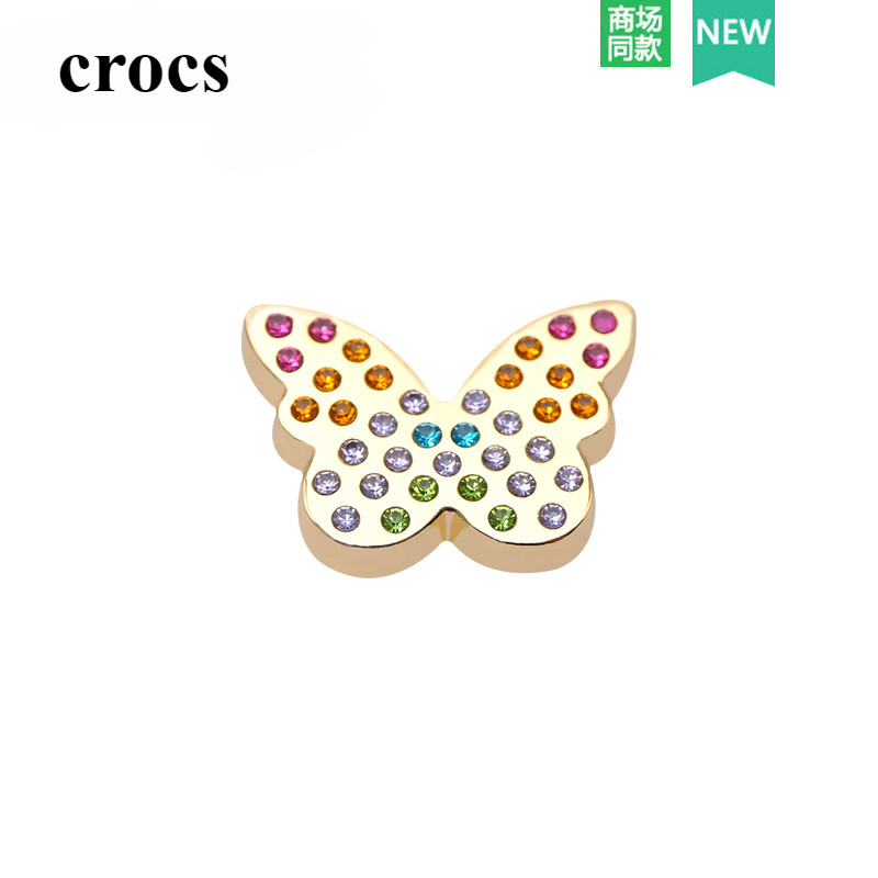 jibbitz crocs charms จระเข้รองเท้าหลุมผีเสื้ออุปกรณ์เสริมโลหะสายรุ้งรักรองเท้าดอกไม้ตกแต่งหัวเข็มขัด ทําเอง พื้นผิวรองเท้าหัวเข็มขัด