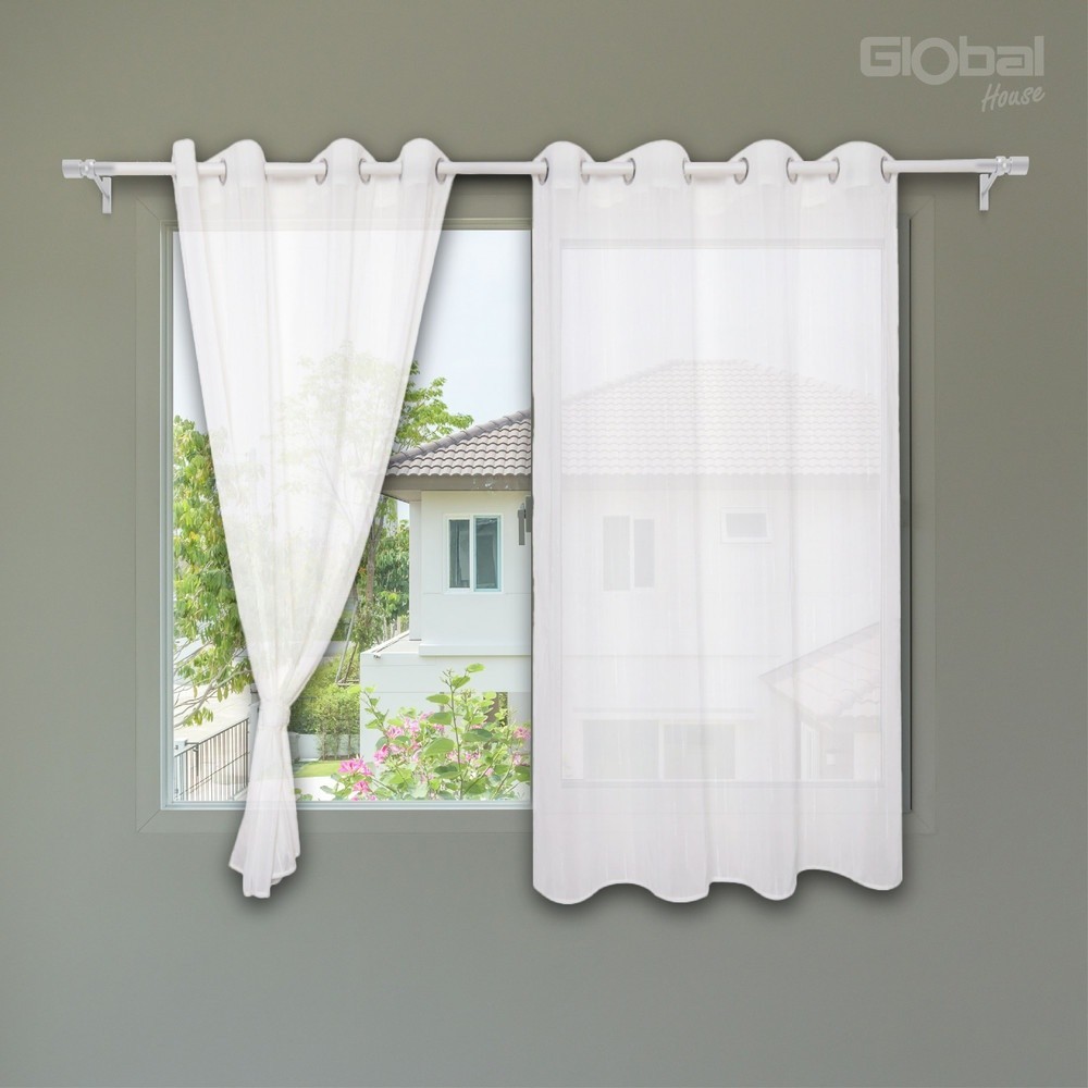 Ghouse Online DAVINCI ผ้าม่านหน้าต่าง รุ่น Keris-03 ขนาด 150x160 ซม. สีขาว  สินค้าขายดี!