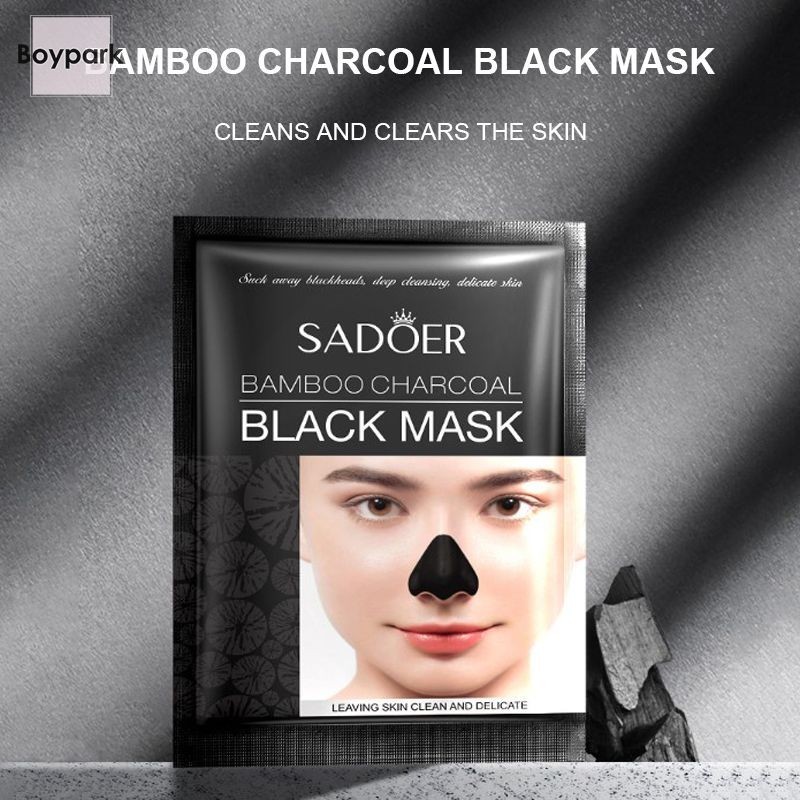 BY.thBamboo Charcoal Nose Mask ทําความสะอาดผิวหน้ากากจมูก Blackhead Removal T-zone Care Nose Mask-BY