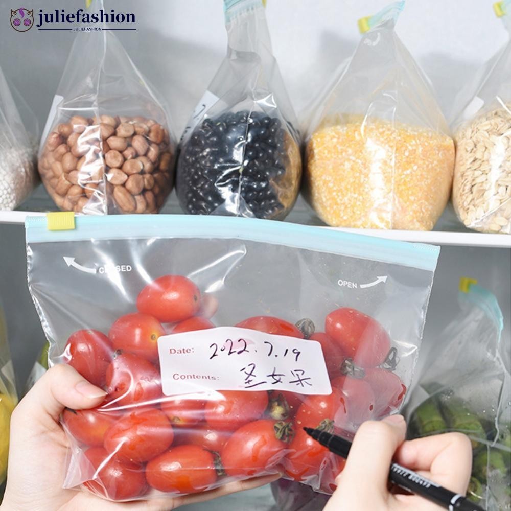 Juliefashion 10pcs Reusable Zip Lock กระเป๋าอาหารสดเก็บไมโครเวฟถุงเก็บซิปปิดผนึกคอนเทนเนอร์ Travel Freezer ห้องครัวสดเก็บกระเป๋า F9N1