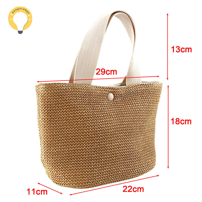 [neogrange] Elegant Ladies Strawทอกระเป๋าถือผู้หญิง Holiday Beach Casual Tote Top-Handleกระเป๋าแฟชั่นRetroกระเป๋าสะพายTH