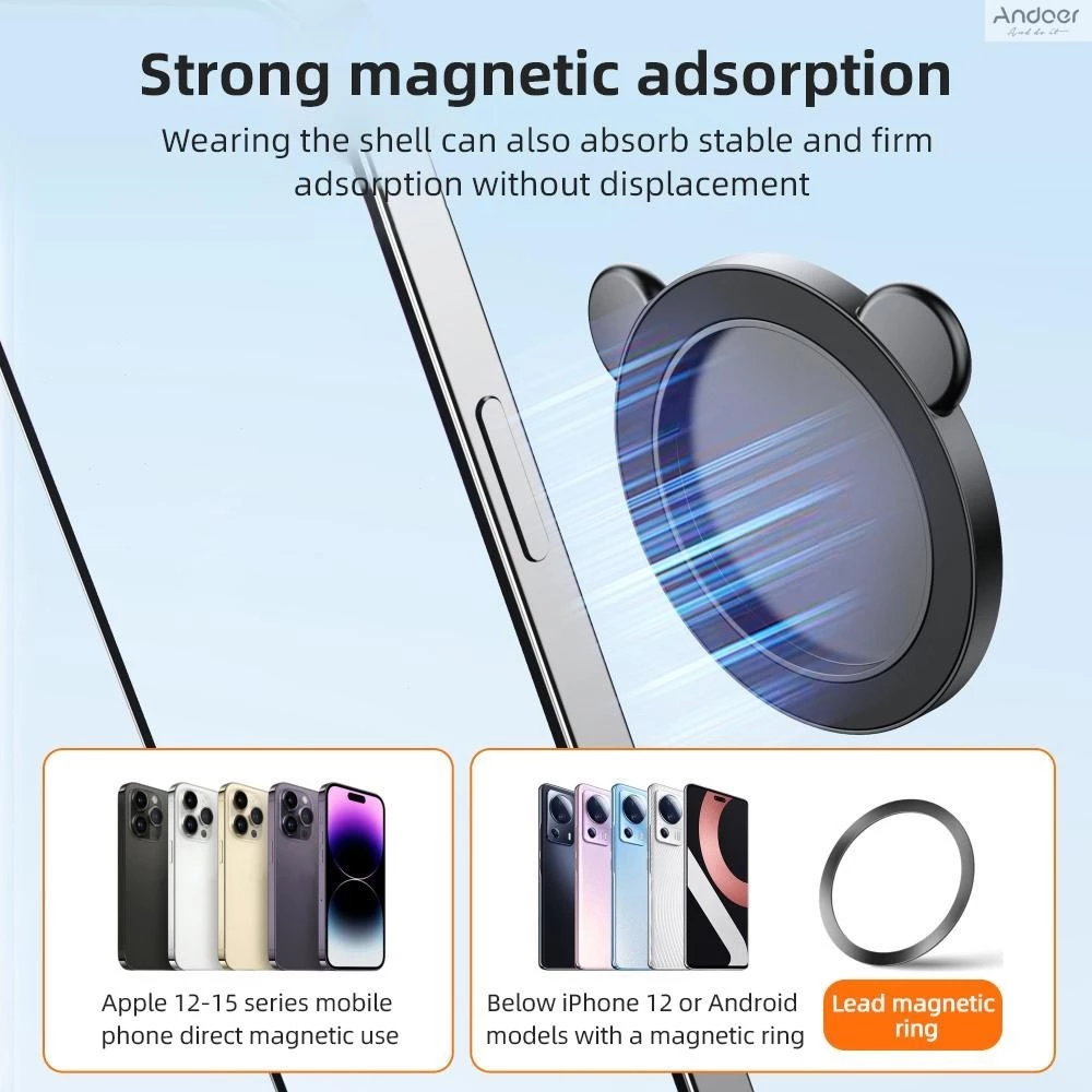 【จัดส่งด่วนในพื้นที่】Universal Magnetic Selfie Mirror สําหรับโทรศัพท์กลับกล้อง Universal โทรศัพท์ Selfie Mirror สําหรับ iephone 15/14/13/12 Android สมาร์ทโฟนวิดีโอ Selfie Vlog อุปกรณ์เสริม thumbnail 3
