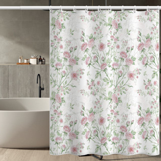 ดอกไม้ที่เรียบง่ายผ้าโพลีเอสเตอร์พาร์ทิชันม่านเจาะฟรีผ้ากันน…