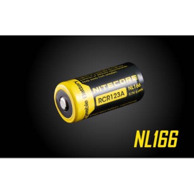 รุ่นชาร์จ Nitecore ถ่านชาร์จ ขนาด123A (NL166)ของแท้ 1 ก้อน