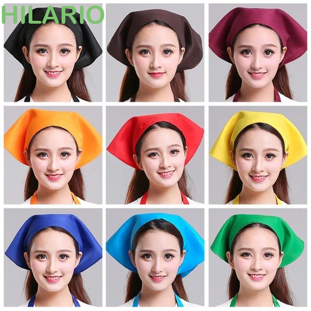 หมวกเชฟครัวฮิลาริโอ หลายสี ทรงสามเหลี่ยม ด้ายญี่ปุ่น ติดกาว ทนทาน พนักงานเสิร์ฟ