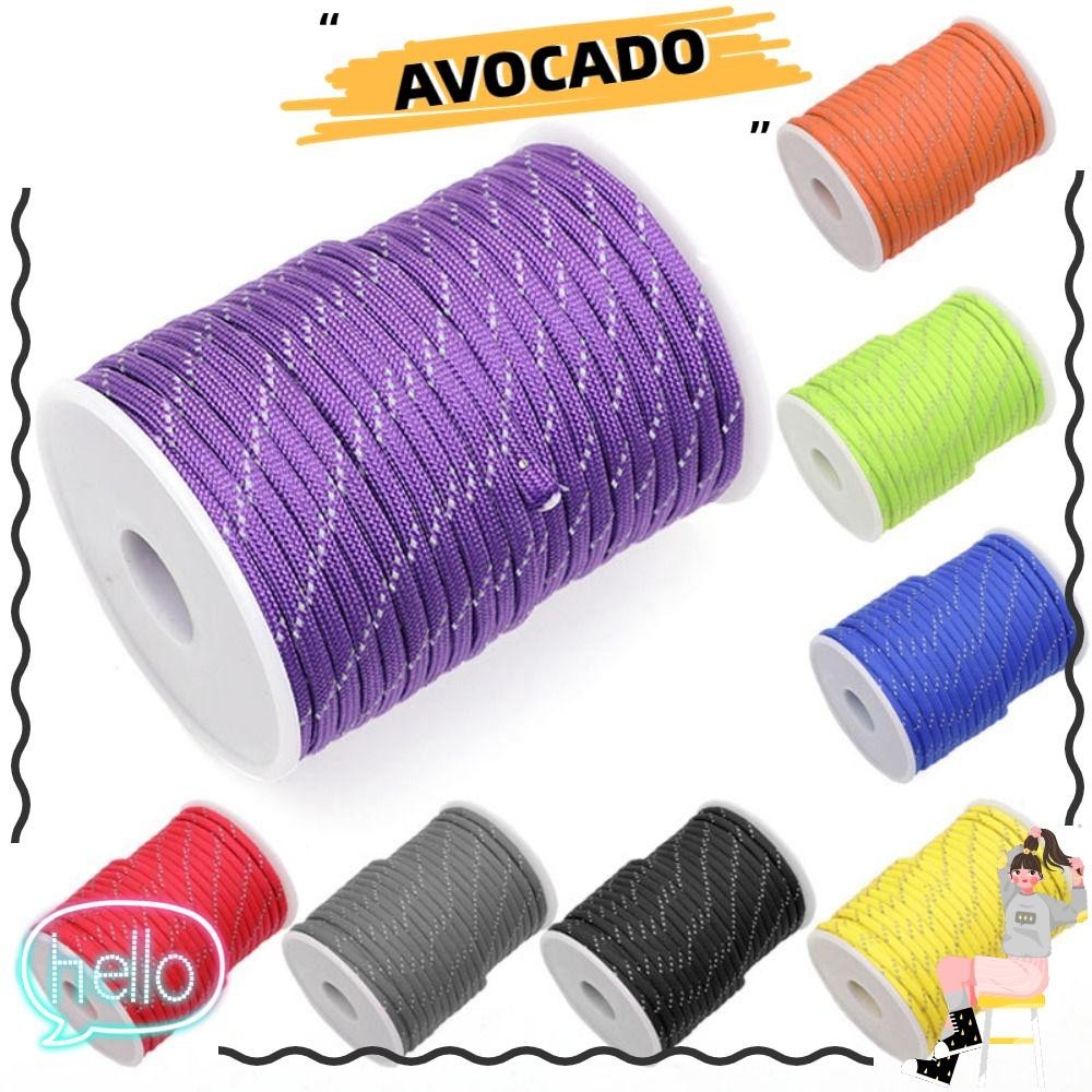 Avocar สะท้อนแสง 550 เชือกพาราคอร์ด,มัลติฟังก์ชั่น 7 Core Parachute Cord Lanyard, 4 มม.Camping DIY สร้อยข้อมือเต็นท์สายเชือกกู้ภัยกลางแจ้ง