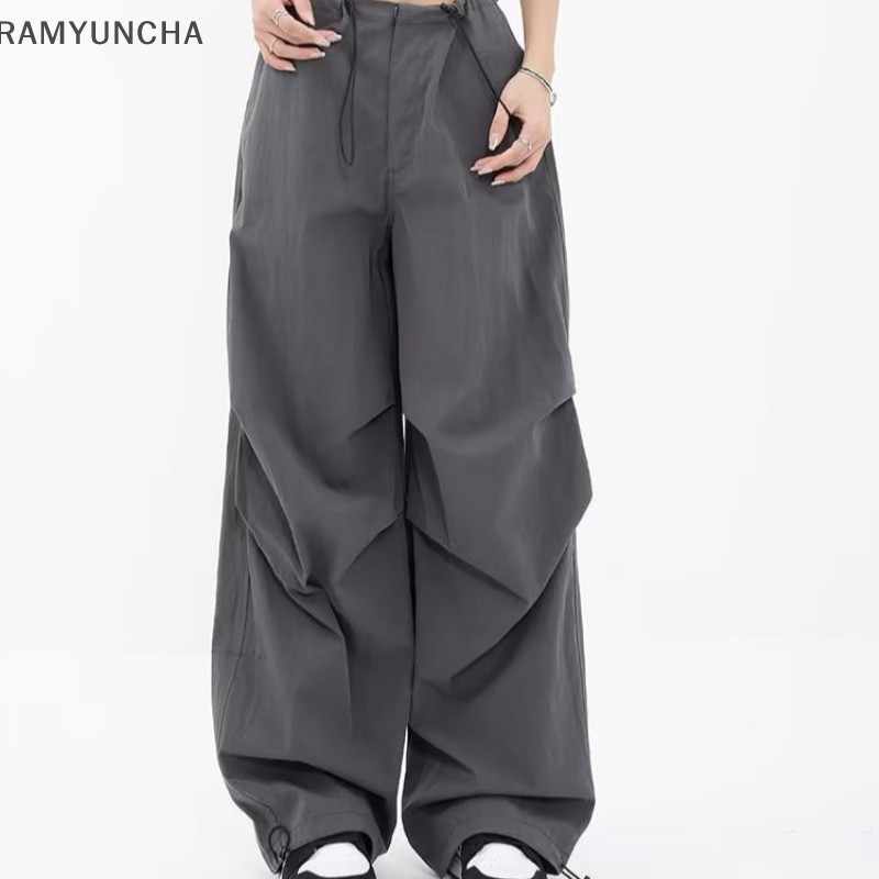 Ram แฟชั่นเอวสูง Drawstring หลวม High Street Leggings Casual Overalls สําหรับผู้หญิง OTC